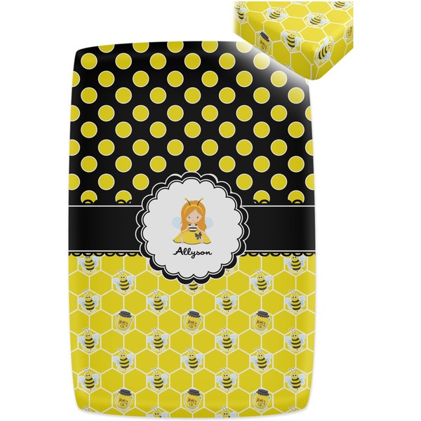 Honeycomb, Bees & Polka Dots Crib Fitted Sheet - Apvl