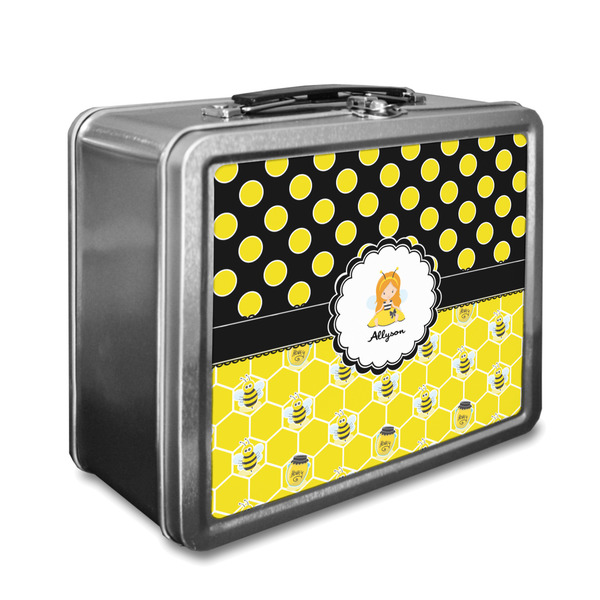 Custom Honeycomb, Bees & Polka Dots Lunch Box (Personalized)