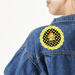 Honeycomb, Bees & Polka Dots Twill Iron On Patch - Custom Shape - Large (Personalized)