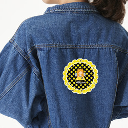 Honeycomb, Bees & Polka Dots Twill Iron On Patch - Custom Shape - X-Large (Personalized)