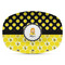 Honeycomb, Bees & Polka Dots Plastic Platter - Microwave & Oven Safe Composite Polymer (Personalized)