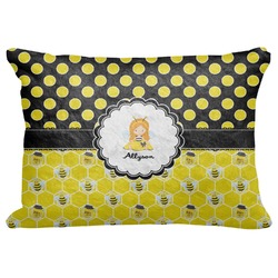 Honeycomb, Bees & Polka Dots Decorative Baby Pillowcase - 16"x12" (Personalized)