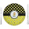 Honeycomb, Bees & Polka Dots 10" Glass Lunch / Dinner Plates - Single or Set (Personalized)