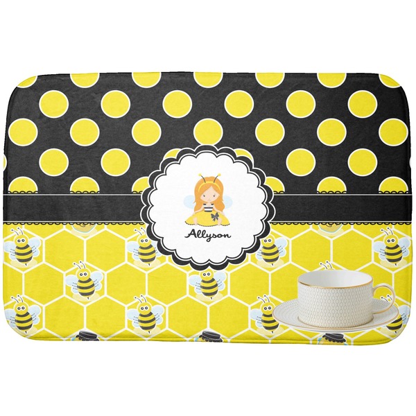 Honeycomb, Bees & Polka Dots Dish Drying Mat