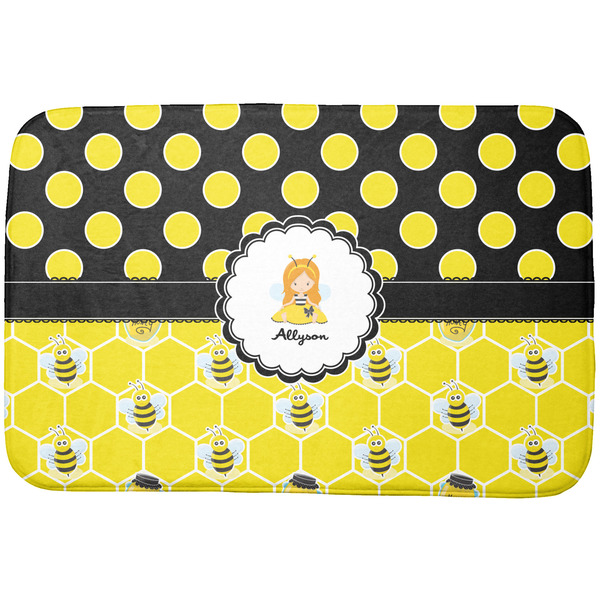 Custom Honeycomb, Bees & Polka Dots Dish Drying Mat (Personalized)