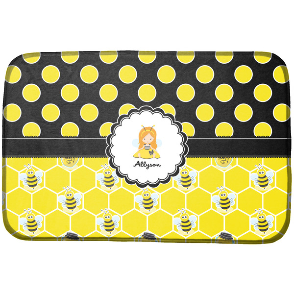 Custom Honeycomb, Bees & Polka Dots Dish Drying Mat (Personalized)