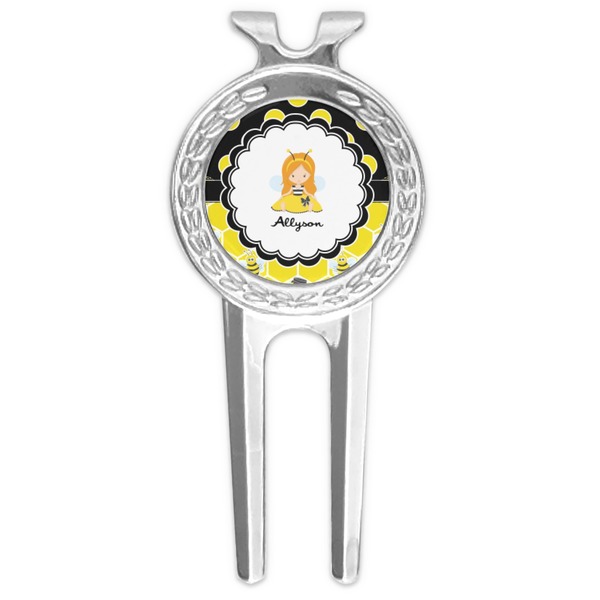 Custom Honeycomb, Bees & Polka Dots Golf Divot Tool & Ball Marker (Personalized)