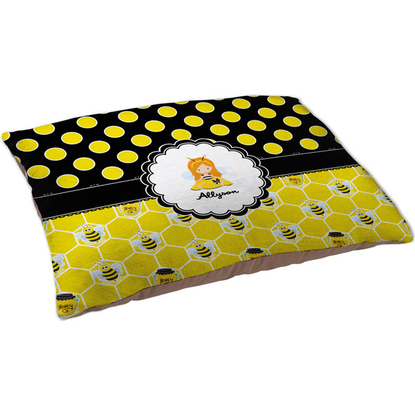 Honeycomb, Bees & Polka Dots Dog Bed - Large