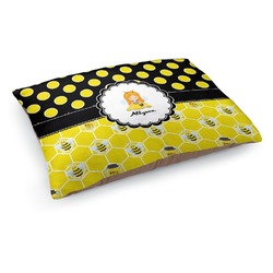 Honeycomb, Bees & Polka Dots Dog Bed - Medium w/ Name or Text