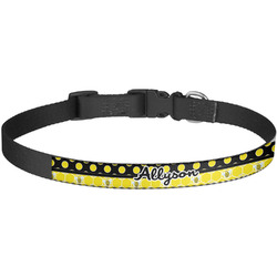 Honeycomb, Bees & Polka Dots Dog Collar - Large (Personalized)