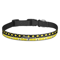 Honeycomb, Bees & Polka Dots Dog Collar (Personalized)