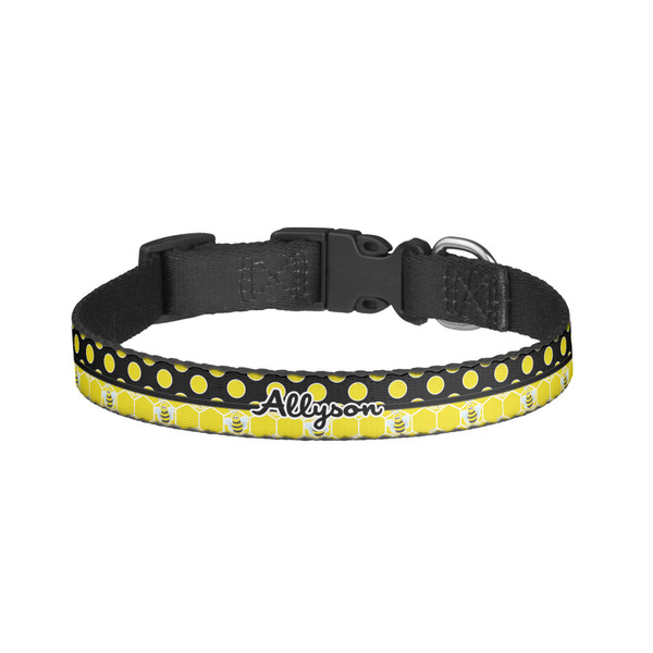 Custom Honeycomb, Bees & Polka Dots Dog Collar - Small (Personalized)