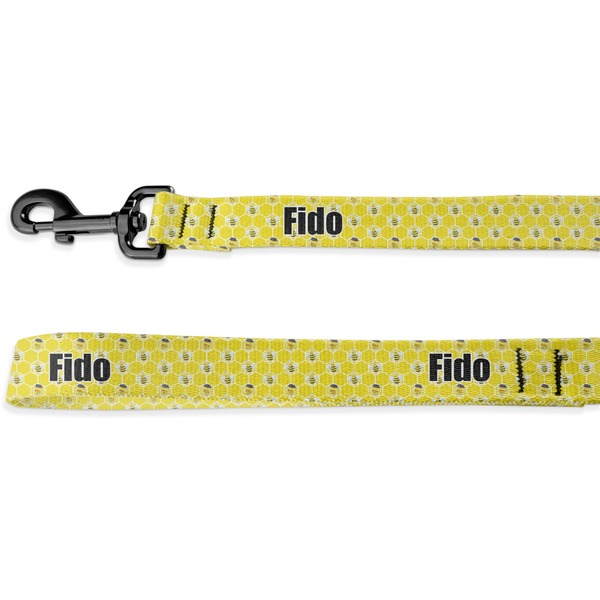 Custom Honeycomb, Bees & Polka Dots Deluxe Dog Leash - 4 ft (Personalized)