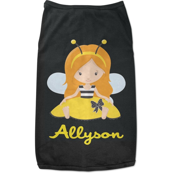 Custom Honeycomb, Bees & Polka Dots Black Pet Shirt - M (Personalized)