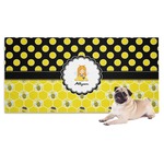 Honeycomb, Bees & Polka Dots Dog Towel (Personalized)