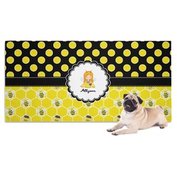 Honeycomb, Bees & Polka Dots Dog Towel (Personalized)