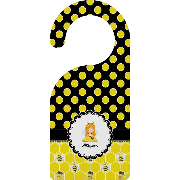 Custom Honeycomb, Bees & Polka Dots Door Hanger (Personalized)