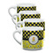 Honeycomb, Bees & Polka Dots Double Shot Espresso Mugs - Set of 4 Front
