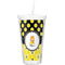Honeycomb, Bees & Polka Dots Double Wall Tumbler with Straw (Personalized)