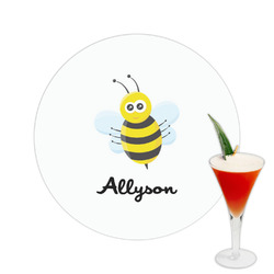 Honeycomb, Bees & Polka Dots Printed Drink Topper -  2.5" (Personalized)