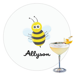 Honeycomb, Bees & Polka Dots Printed Drink Topper - 3.5" (Personalized)