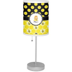 Honeycomb, Bees & Polka Dots Lamp with Drum Shade (Personalized)