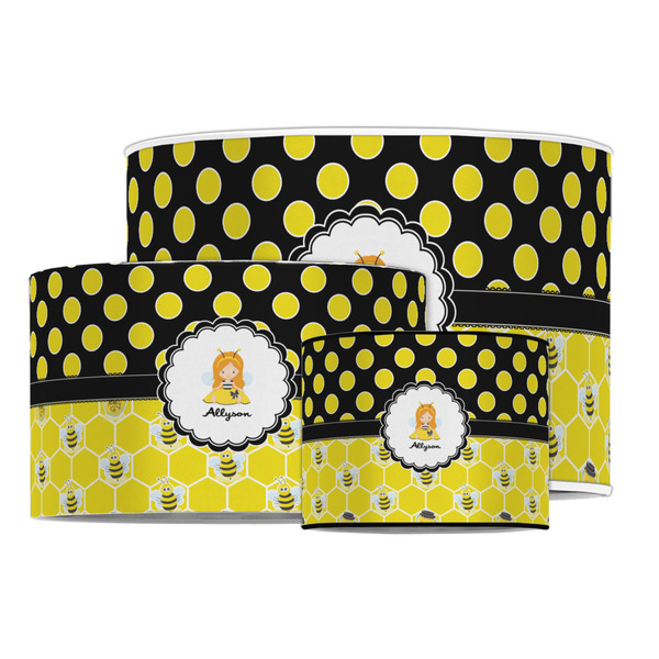 Honeycomb, Bees & Polka Dots Drum Lampshades - MAIN