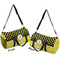 Honeycomb, Bees & Polka Dots Duffle bag large front and back sides