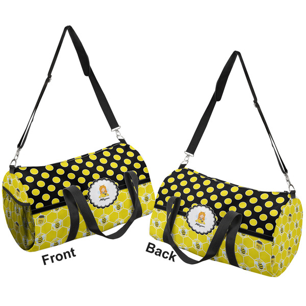 Honeycomb, Bees & Polka Dots Duffle bag small front and back sides