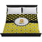 Honeycomb, Bees & Polka Dots Duvet Cover - King - On Bed - No Prop