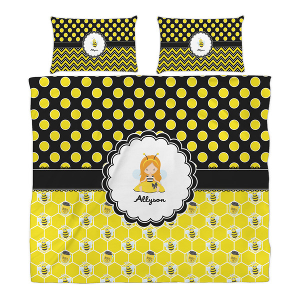Honeycomb, Bees & Polka Dots Duvet Cover Set - King - Alt Approval