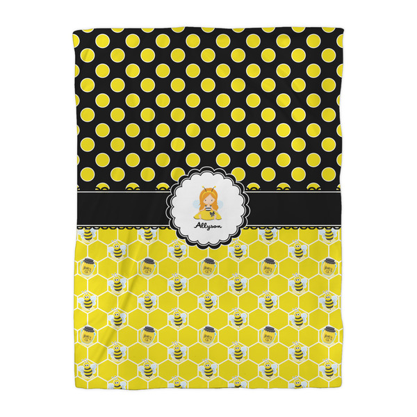 Honeycomb, Bees & Polka Dots Duvet Cover - Twin XL - Front