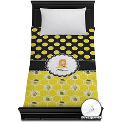 Honeycomb, Bees & Polka Dots Duvet Cover - Twin (Personalized)