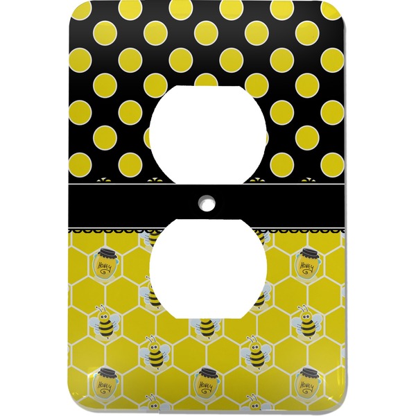 Custom Honeycomb, Bees & Polka Dots Electric Outlet Plate