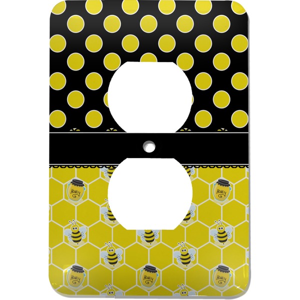 Custom Honeycomb, Bees & Polka Dots Electric Outlet Plate