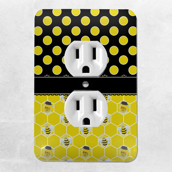 Honeycomb, Bees & Polka Dots Electric Outlet Plate - LIFESTYLE