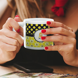 Honeycomb, Bees & Polka Dots Double Shot Espresso Cup - Single (Personalized)