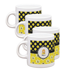 Honeycomb, Bees & Polka Dots Single Shot Espresso Cups - Set of 4 (Personalized)