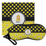 Honeycomb, Bees & Polka Dots Eyeglass Case & Cloth (Personalized)