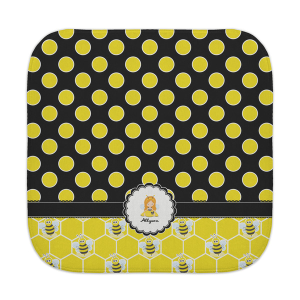 Custom Honeycomb, Bees & Polka Dots Face Towel (Personalized)