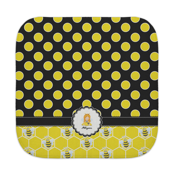 Custom Honeycomb, Bees & Polka Dots Face Towel (Personalized)