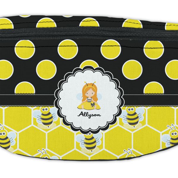 Honeycomb, Bees & Polka Dots Fanny Pack - Closeup