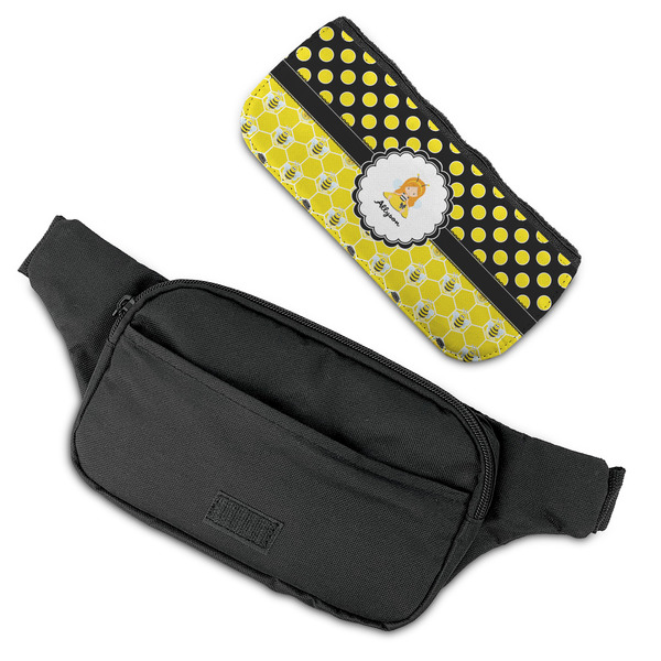 Honeycomb, Bees & Polka Dots Fanny Packs - FLAT (flap off)