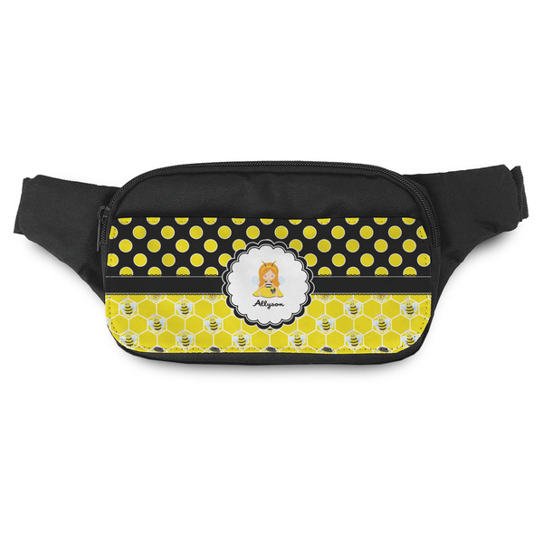Custom Honeycomb, Bees & Polka Dots Fanny Pack - Modern Style (Personalized)