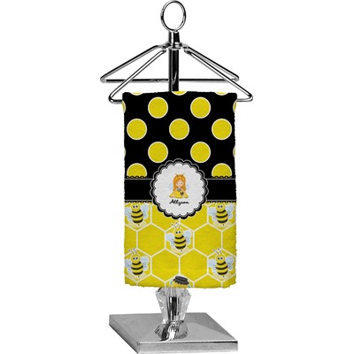 Honeycomb, Bees & Polka Dots Finger Tip Towel - Full Print (Personalized)