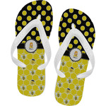 Honeycomb, Bees & Polka Dots Flip Flops - Small (Personalized)