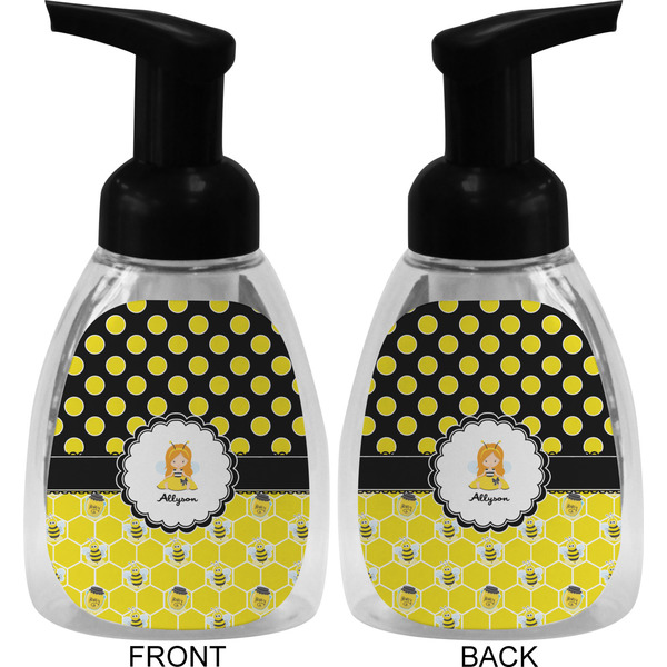 Honeycomb, Bees & Polka Dots Foam Soap Bottle (Front & Back)