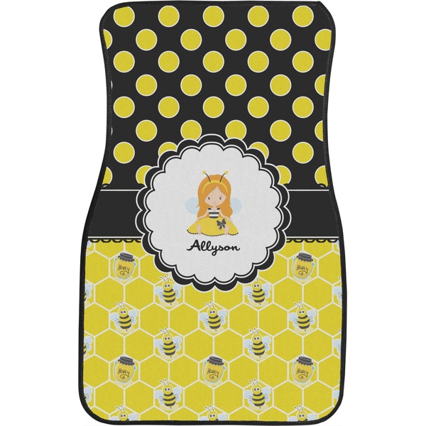 Honeycomb, Bees & Polka Dots Custom Car Floor Mats (Front Seat)