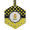 Honeycomb, Bees & Polka Dots Flat Glass Ornament - Hexagon w/ Name or Text