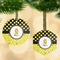 Honeycomb, Bees & Polka Dots Frosted Glass Ornament - MAIN PARENT